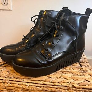 Opening ceremony black lace up boots